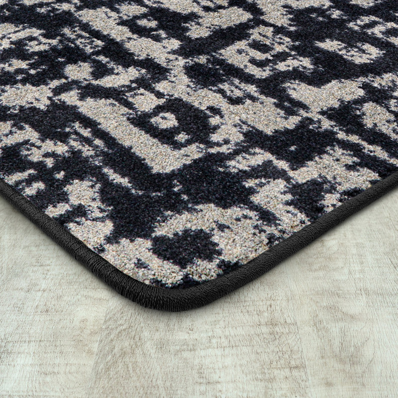 WorkSpace Block Print Area Rug, Rectangle 3'10" x 5'4"