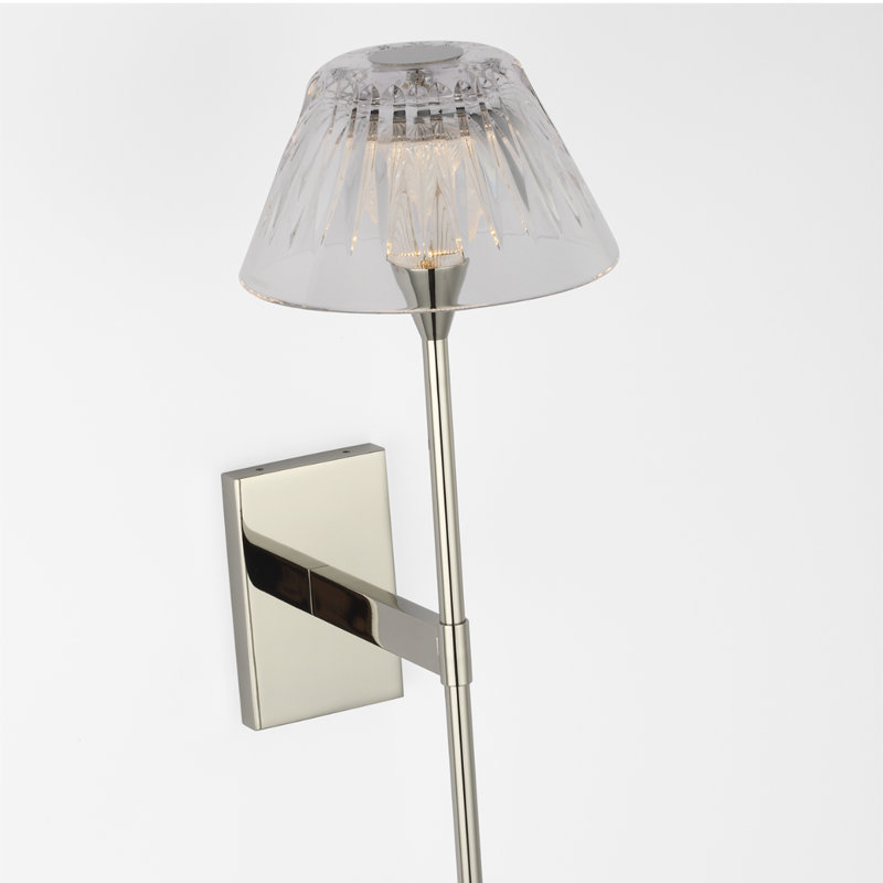 Waterford Blaze Sconce with Clear Crystal, Polished Nickel, 19" H x 5.75" W x 7.75" D