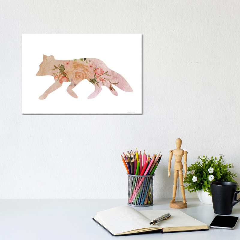 Meadow Flora Fox by Bluebird Barn - Wrapped Canvas Print, 20.32 cm H x 30.48 cm W
