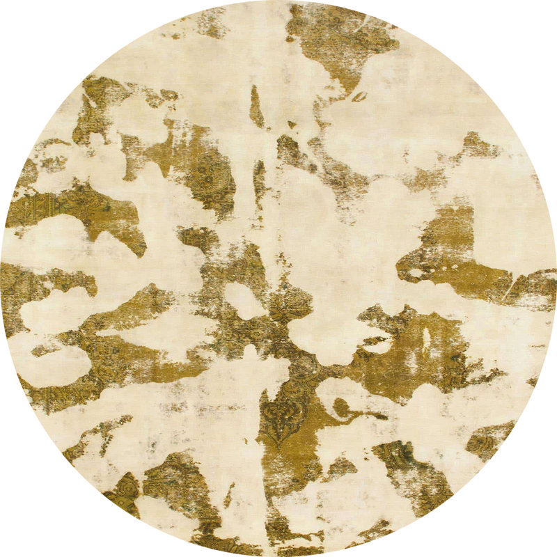 Tapis décoratif multicolore à motif abstrait, Rond 4 pi