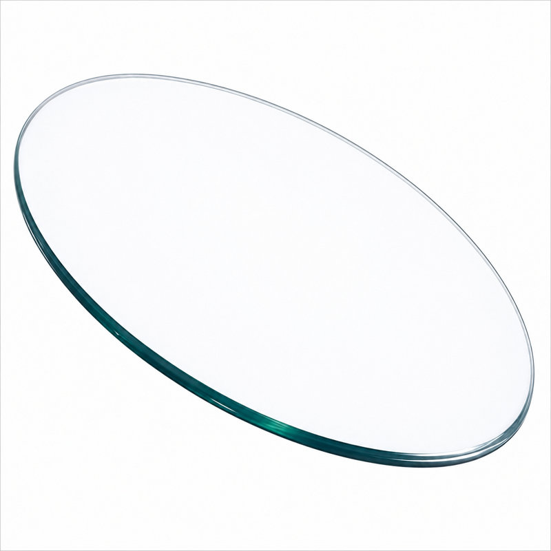 Plateau de table rond en verre de 32 po - Bord poli biseauté épais de 1/2 po, plateau de table en verre de remplacement pour cuisine / patio