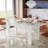 Foldable Dining Table Marble Pattern Finish