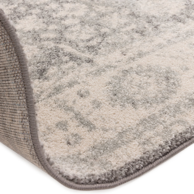 Ralph Vintage Bordered Grey Area Rug, Rectangle 120 x 170 cm