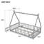Lit simple en forme de tente avec garde-corps, lattes, porte, gris-1429464591-1429464577