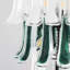 Lustre cascade moderne en verre blanc et vert émeraude à 9 lumières (65 cm de large).-939239370-939239372