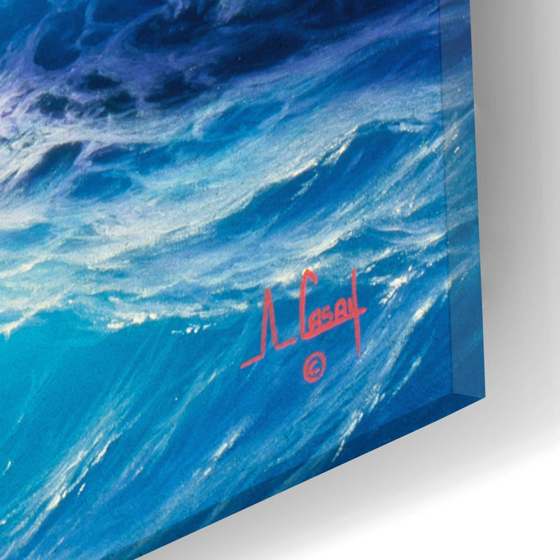 Highland Dunes 'Dolphin Dance' By Anthony Casay, Acrylic Glass Wall Art, 12"X16", H 24 po x l 16 po x P 0,2 po