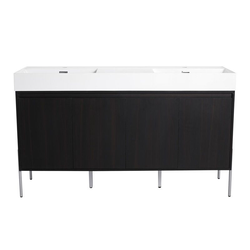 Spacious Bathroom Vanity With Durable Double Sink And Ample Storage