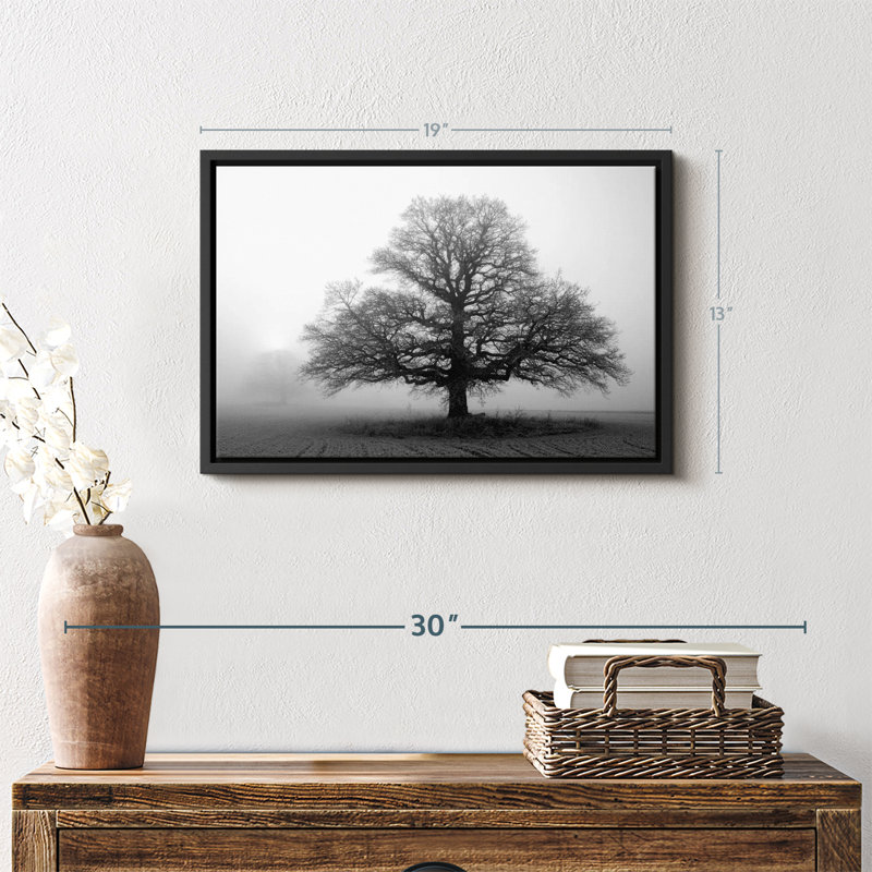"Arbre dans une brume, art mural", H 19 po x l 13 po