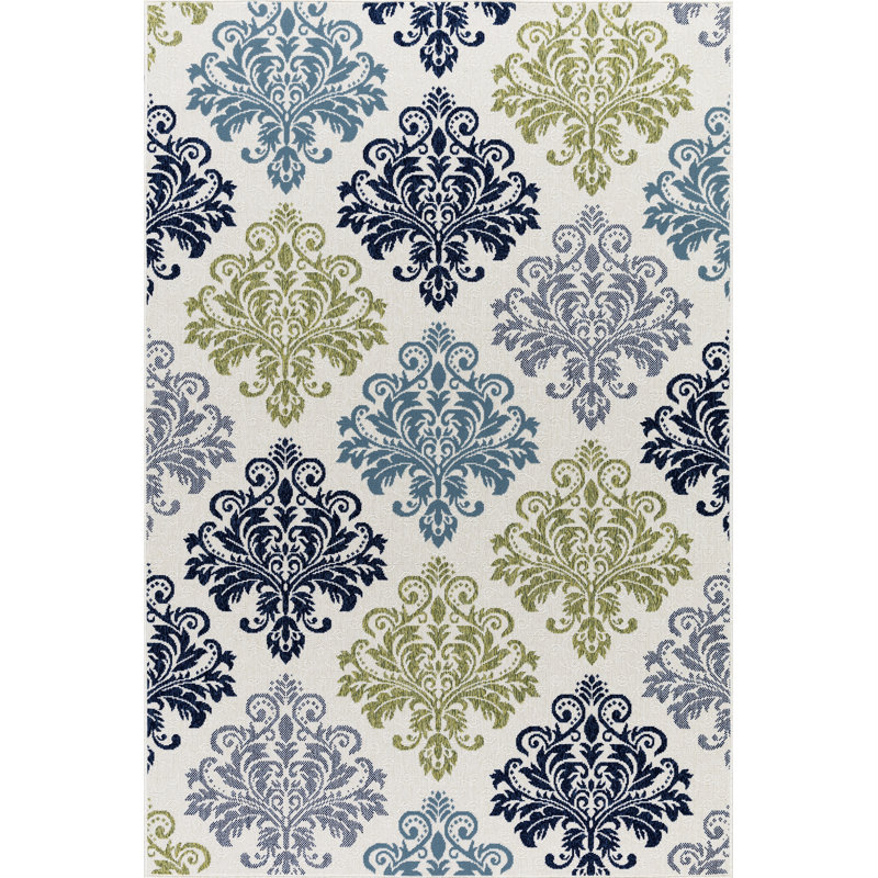 Keeble Floral Indoor / Outdoor Rug, Rectangle 5'3" x 7'7"