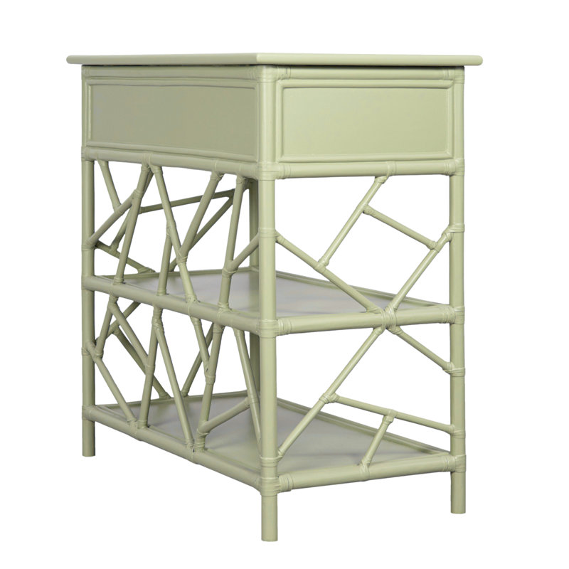 End Table with Storage, Celery Green