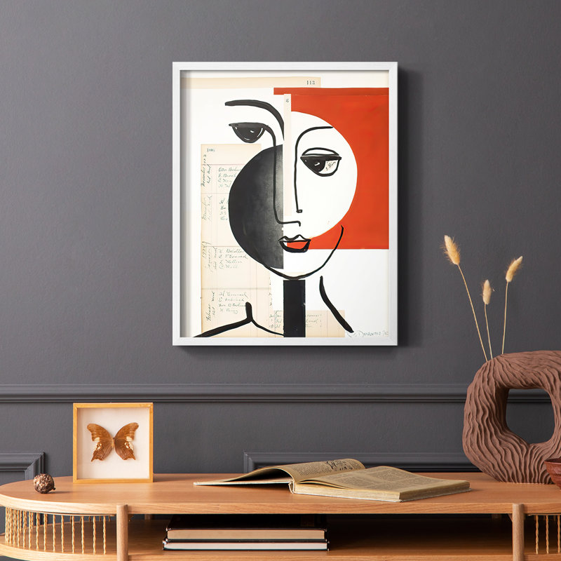 «Face of A Century IV», reproduction encadrée - bois massif, H 10 po x l 8 po, Blanc