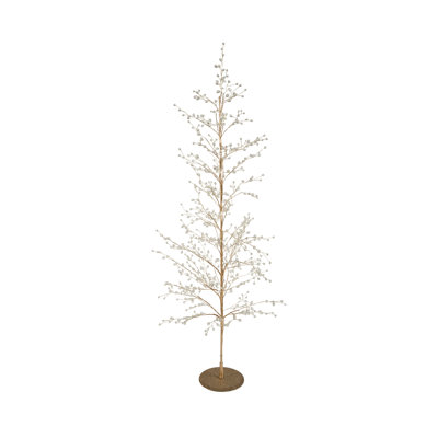 Golden Acrylic Crystal Tree with Iron Wire