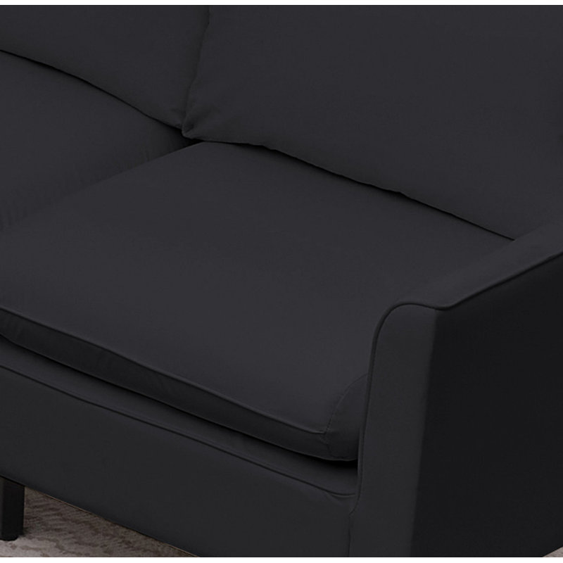 Fauteuil d'appoint en cuir noir avec patte de chat, canapé simple rembourré luxueux rétro de couleur nordique, causeuse décontractée pour le balcon du salon et la chambre à coucher