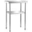Table de préparation en acier inoxydable, 24 x 18 x 36 pouces, capacité de charge de 600 lb, table de travail en métal robuste avec tablette et pieds réglables, poste de travail commercial pour la cuisine, le garage et la cour arrière