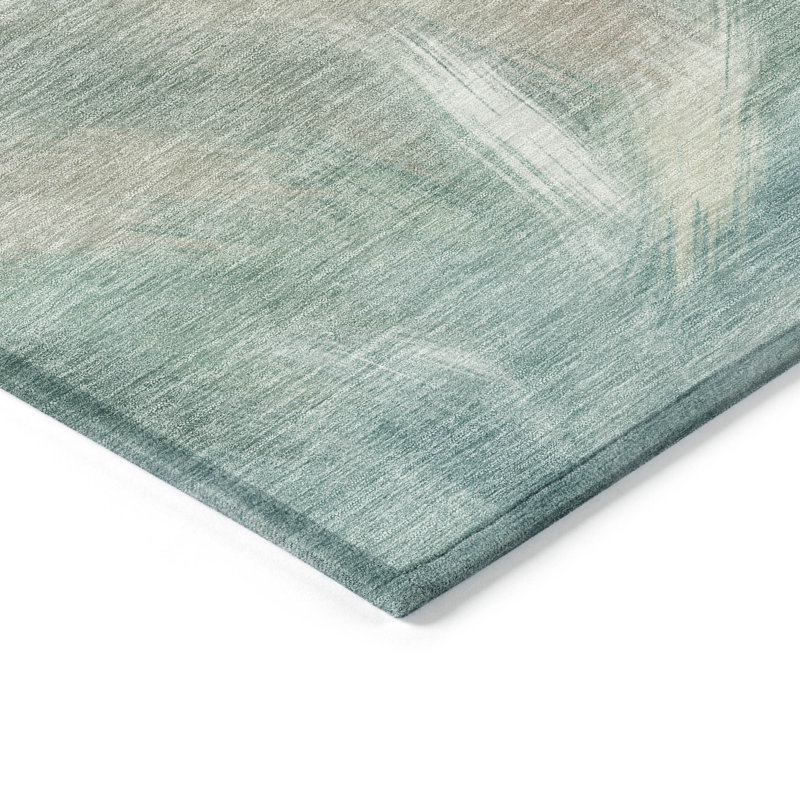 Tapis intérieur / extérieur lavable à la machine Sky Xhevrie, Rectangle 10 pi x 14 pi