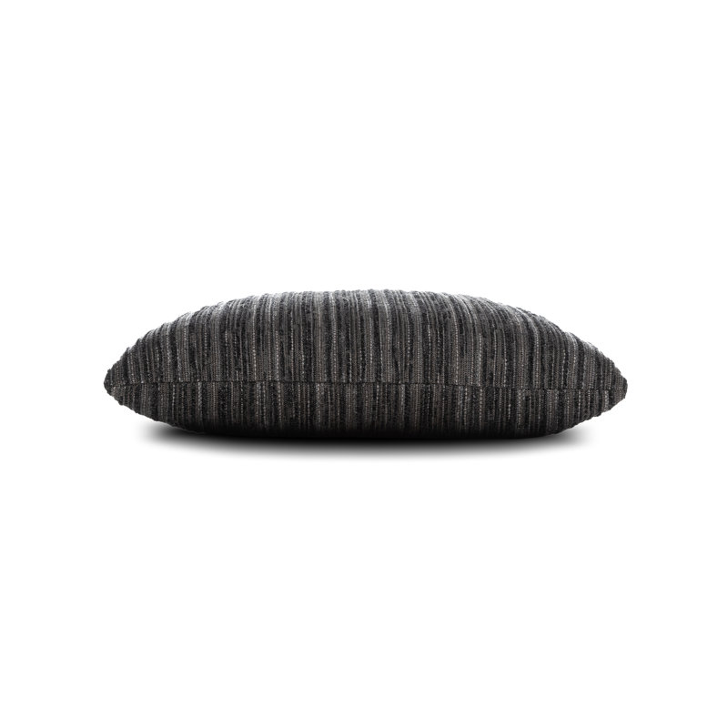 Luxe Throw Square Outdoor Pillow Cover & Insert by Elaine Smith, Charcoal, Striped, 20"H X 20"W
