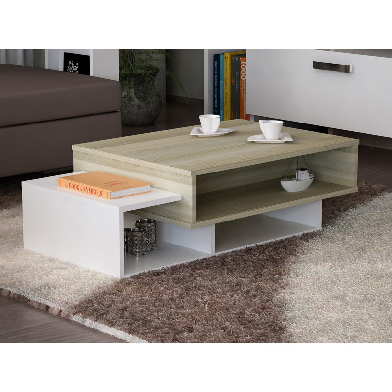 Aldermary Floor Shelf Coffee Table, White/Cordoba