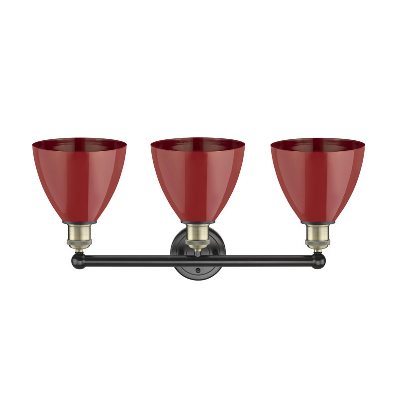 Anglie 3 - Light Dimmable Vanity Light, Red, Black Antique Brass