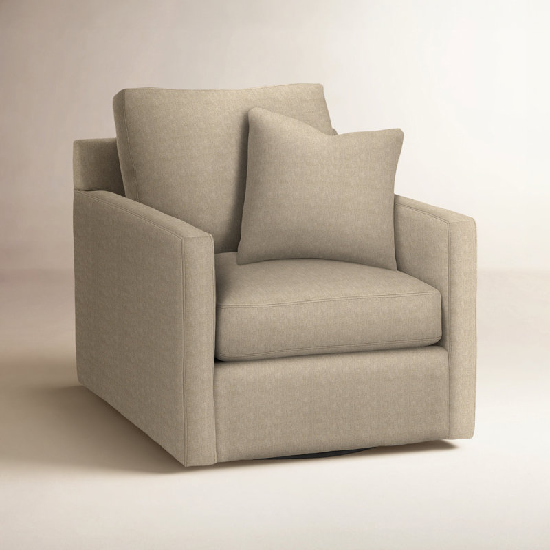 Bel-Air Upholstered Swivel Armchair, Alabaster Linen-Look Performance; 0325-74