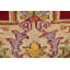 Tapis rouge en laine noué à la main de conception unique 3 pi 7 po x 6 pi 6 po New Age