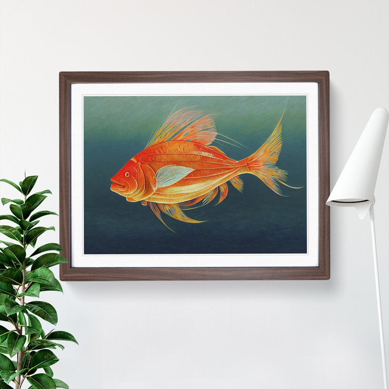 Fish Portrait Vol.4 - Framed Print, 25cm H x 34cm W x 2cm D, Walnut