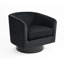 Velvet Upholstered Swivel Barrel Chair-2040480585