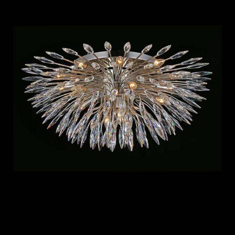Lustre Nicollete, Argent perlé, 5, H 9 po x l 15 po x P 15 po