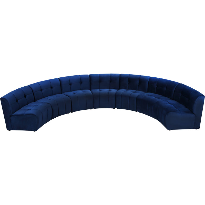 Canapé modulaire de 170 po Jedson, Velours marine