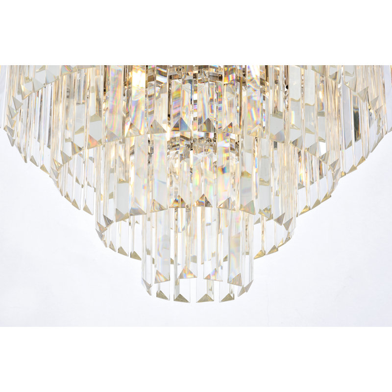Yazmin Crystal Flush Mount, Clear, Polished Nickel