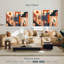 Abstrait architecture Mid-Century sur toile 3 pièces-788401590