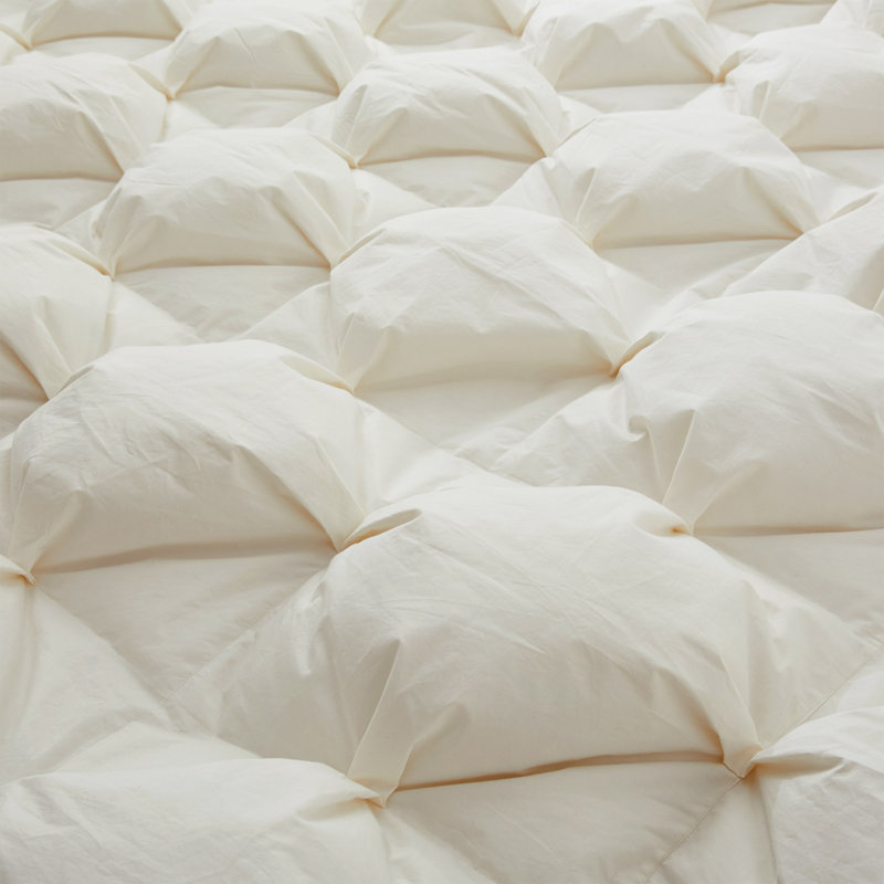 All Season 90% Down Comforter with 300 TC Organic Cotton Fabric, King, Beige