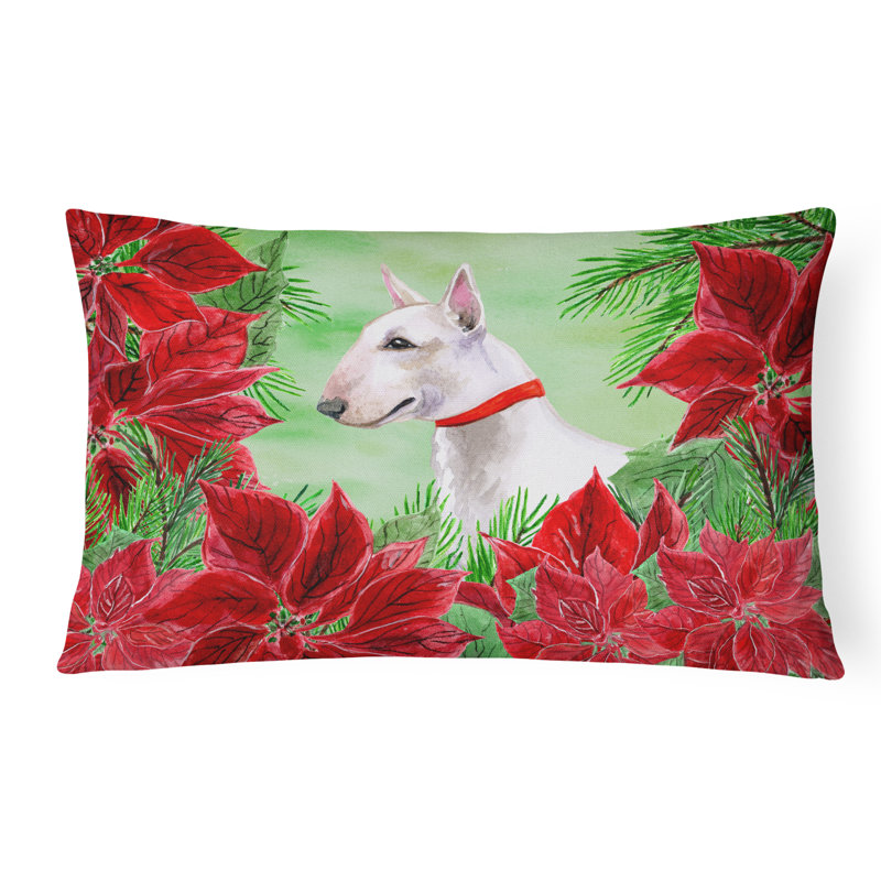  Coussin intérieur / extérieur Bull Terrier Poinsettas