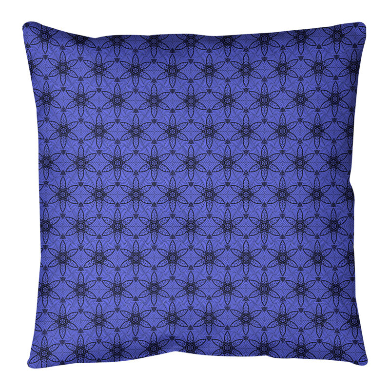 Coussin de sol Katelyn Elizabeth, H 28 po x l 28 po, Bleu / noir