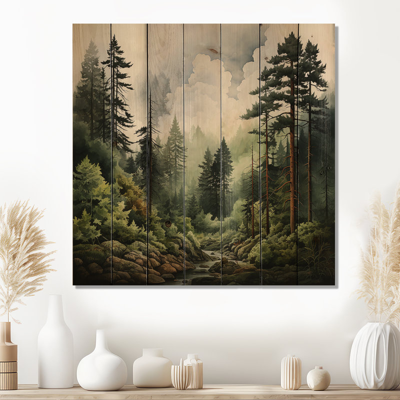 Bricyn " Pine Tree Forest ", 25" H x 25" W x 0.78" D