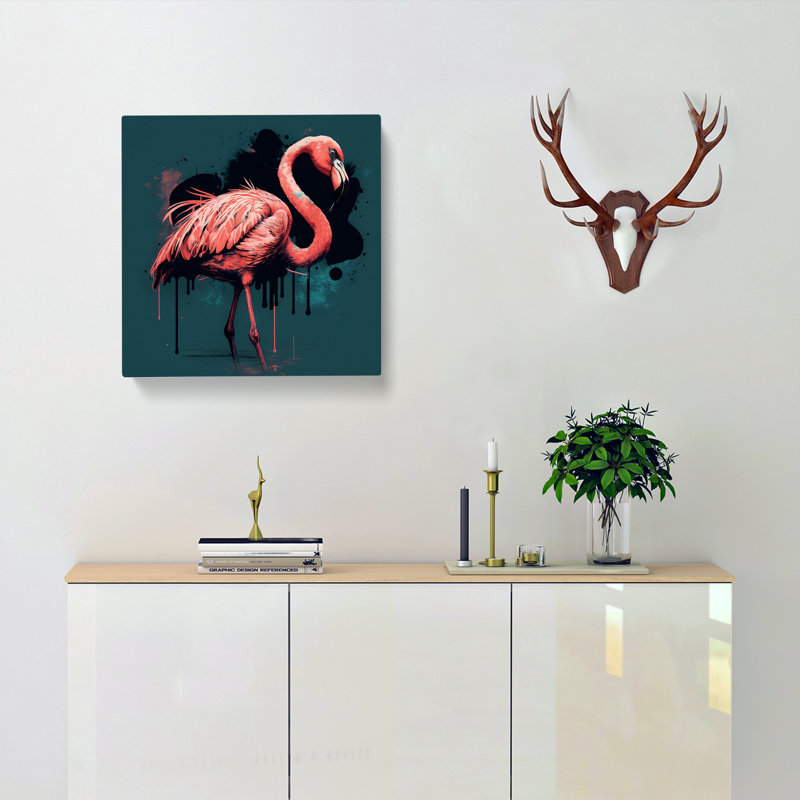 Flamingo Graphic Art - Wrapped Canvas, 35cm H x 35cm W x 3cm D