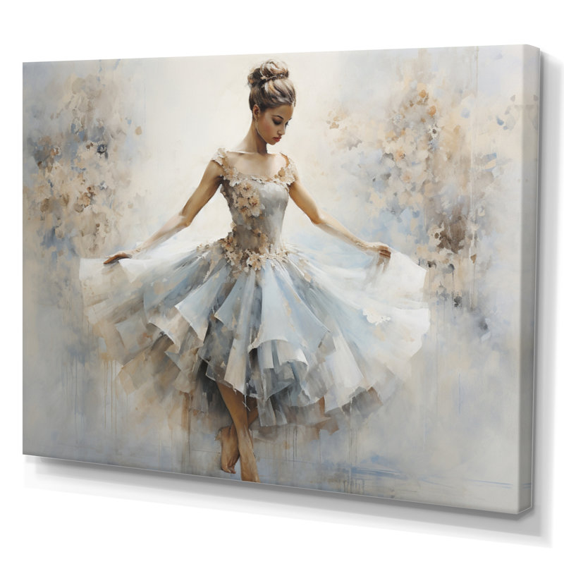 «Blue Ballet Dance II - Ballet», art encadré, 16" H x 32" W, Toile tendue