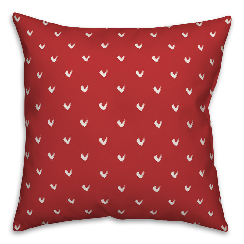 Polka Dots Reversible Throw Pillow, 20" x 20", Red Geometric 4