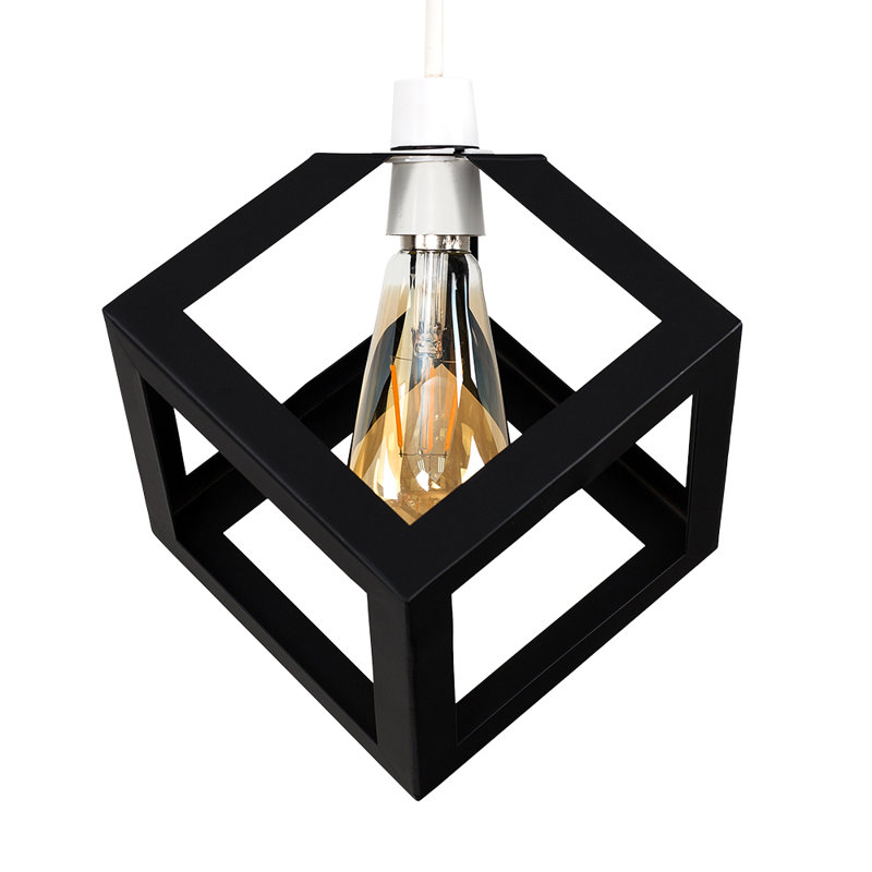 16cm H Metal Novelty Pendant Shade in Black, No