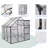 6X6FT-Black Polycarbonate Greenhouse Raised Base and Anchor Aluminum Heavy Duty Walk-in Greenhouses for Outdoor Backyard in All Season-124615582-124615579