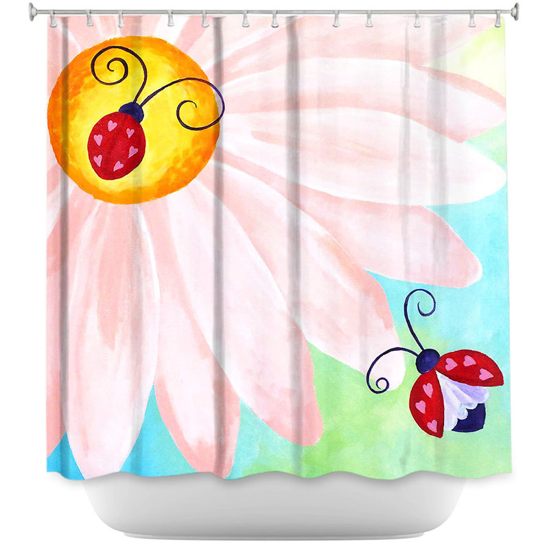 Rideau de douche simple love bugs