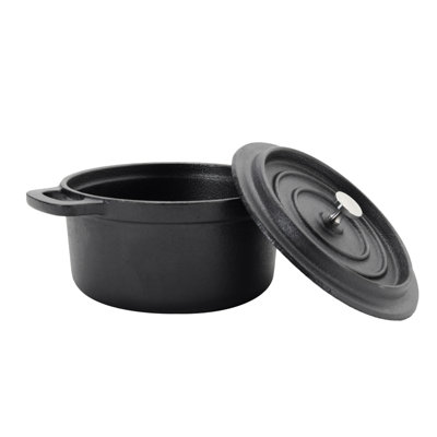 1L Pre-Seasoned Cast Iron Dutch Oven with Lid