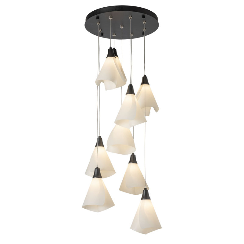 Mobius - Luminaire suspendu grappe, H 80 po x l 17,3 po x P 17,3 po, Noir, 9