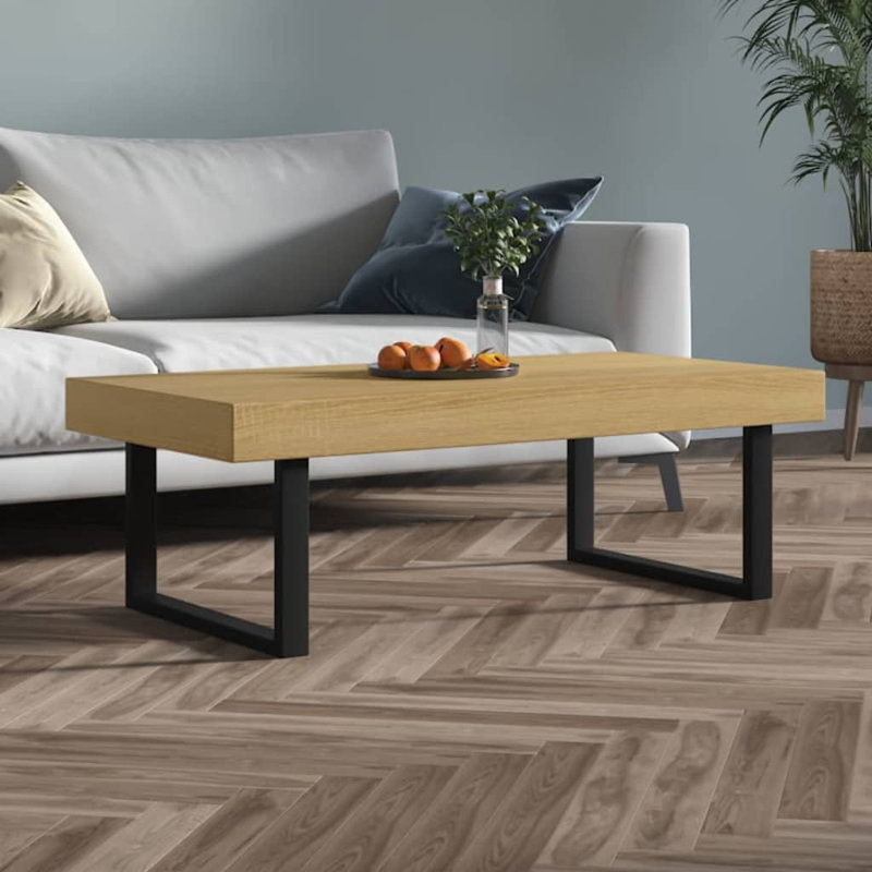 Diamondville Frame Coffee Table, Grey/Black, 40cm H x 120cm W x 60cm D