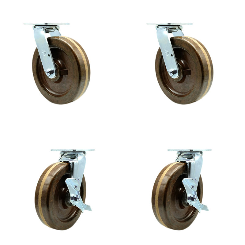 4 Piece High Temp Phenolic Caster Set