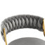 Ensemble de chaises de salle à manger rembourrées en velours 2 pièces Christal avec dossier incurvé tressé et pieds en métal Christal-88086802
