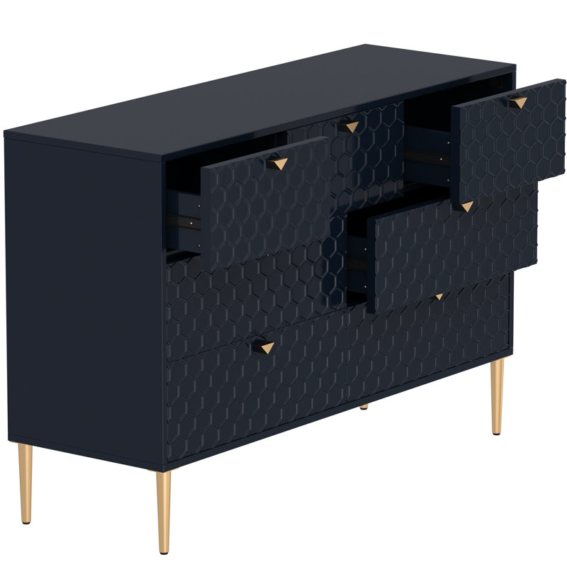Armoire d'appoint autoportante 7 tiroirs Blue + Iron