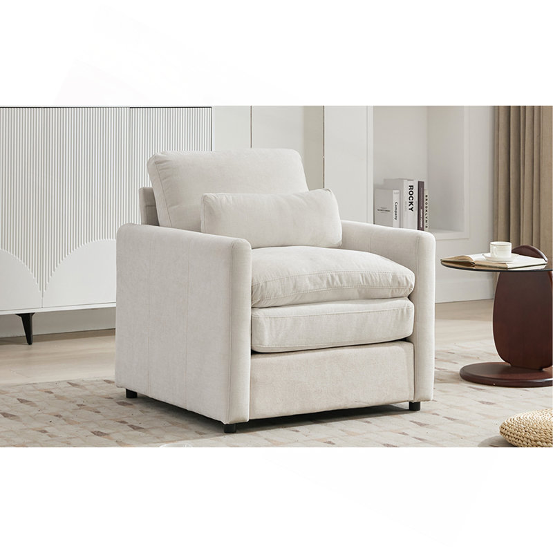 Fauteuil rembourré 31,9 "surdimensionné et confortable, Beige