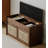 Mid - Century Modern Solid Wood Shoe Storage Bench with Rattan Inserts