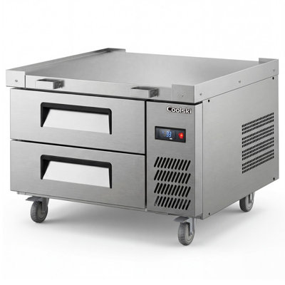 36" 1.96 Cu. Ft. Commercial Chef Base Refrigerator with 2 Drawers - Stainless Steel