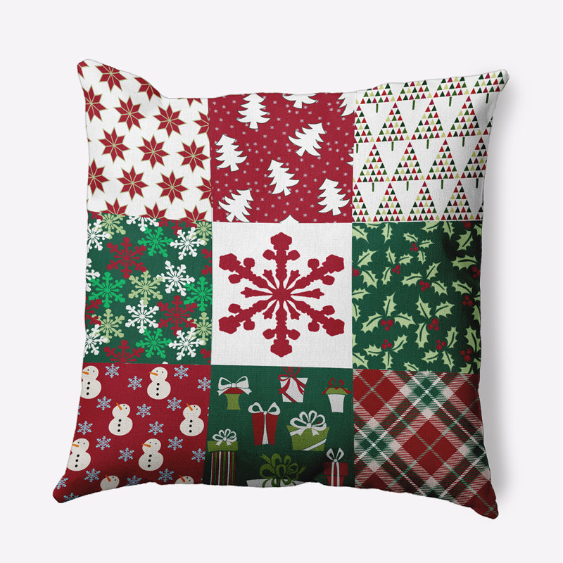 Patchwork Outdoor Reversible Throw Pillow, Square, 16" x 16"